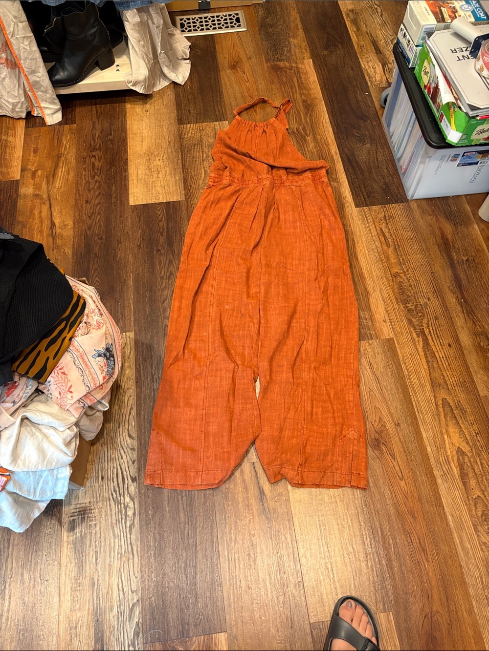 Free People Burnt Orange Halter Jumpsuit - Picture 4 of 9